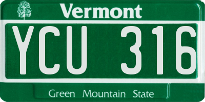 VT license plate YCU316