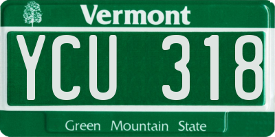 VT license plate YCU318
