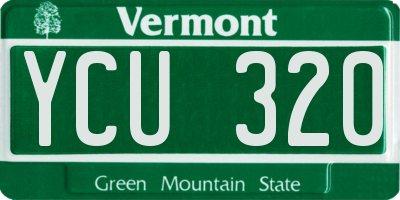 VT license plate YCU320