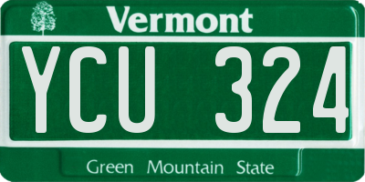 VT license plate YCU324