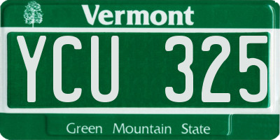 VT license plate YCU325
