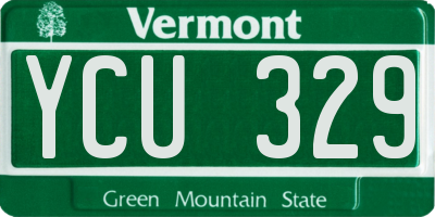 VT license plate YCU329