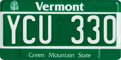 VT license plate YCU330