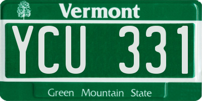 VT license plate YCU331