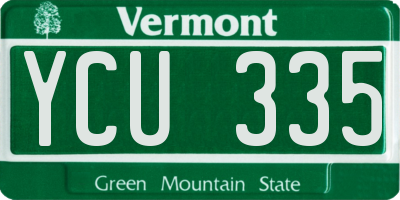 VT license plate YCU335
