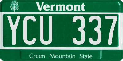 VT license plate YCU337