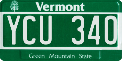 VT license plate YCU340
