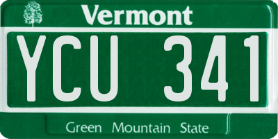 VT license plate YCU341