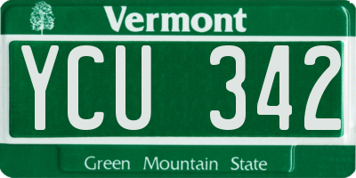 VT license plate YCU342