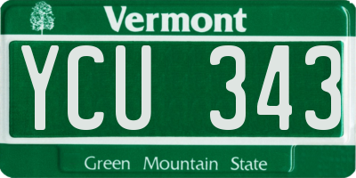 VT license plate YCU343