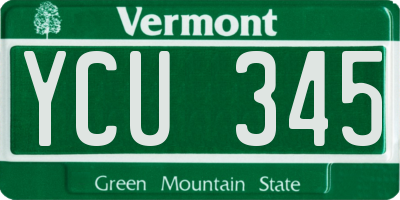 VT license plate YCU345