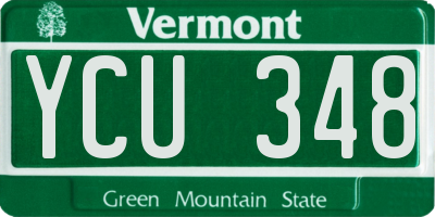 VT license plate YCU348