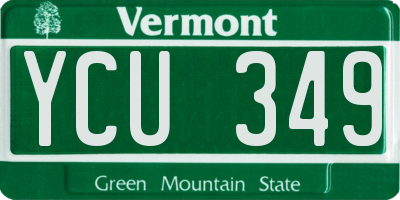 VT license plate YCU349