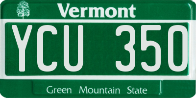 VT license plate YCU350
