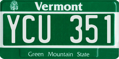 VT license plate YCU351