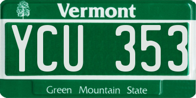 VT license plate YCU353