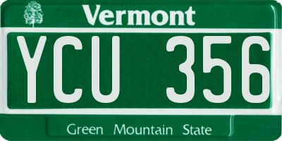 VT license plate YCU356