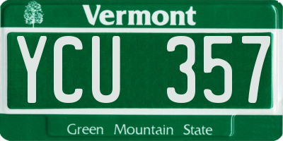 VT license plate YCU357