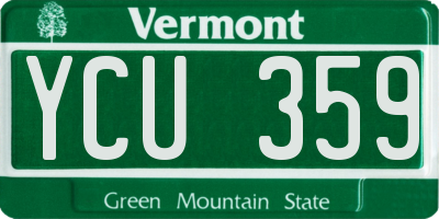 VT license plate YCU359
