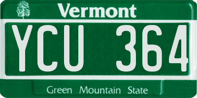 VT license plate YCU364
