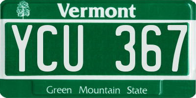 VT license plate YCU367