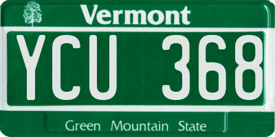 VT license plate YCU368