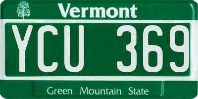 VT license plate YCU369