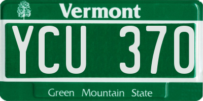 VT license plate YCU370