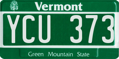 VT license plate YCU373