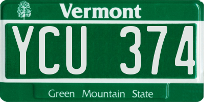 VT license plate YCU374
