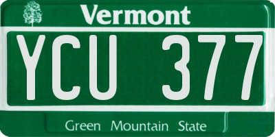VT license plate YCU377