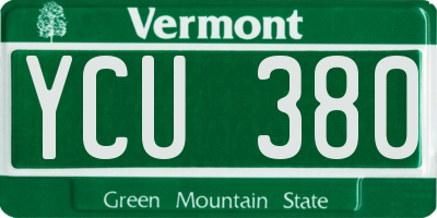VT license plate YCU380