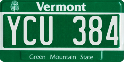 VT license plate YCU384