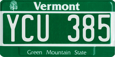 VT license plate YCU385