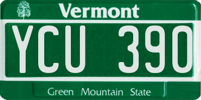 VT license plate YCU390