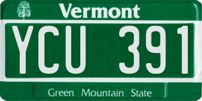 VT license plate YCU391