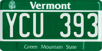 VT license plate YCU393