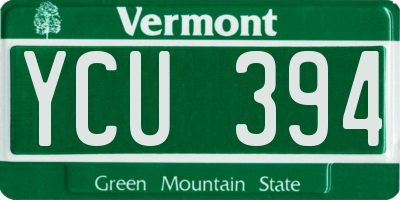 VT license plate YCU394