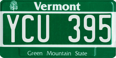 VT license plate YCU395