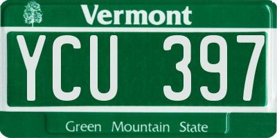 VT license plate YCU397