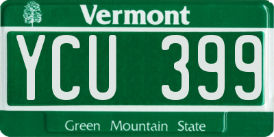 VT license plate YCU399