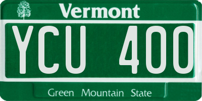 VT license plate YCU400