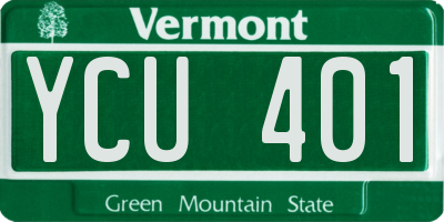 VT license plate YCU401