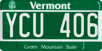 VT license plate YCU406