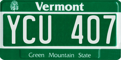 VT license plate YCU407