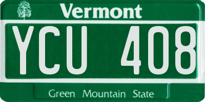 VT license plate YCU408