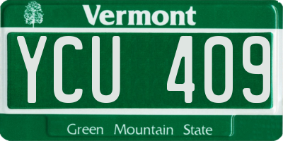 VT license plate YCU409