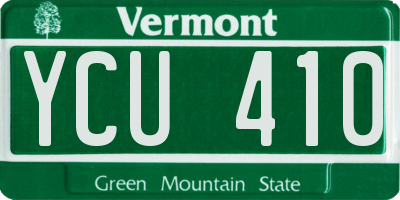 VT license plate YCU410