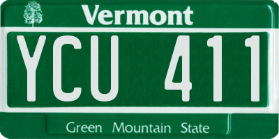 VT license plate YCU411