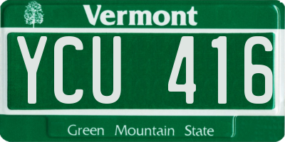 VT license plate YCU416